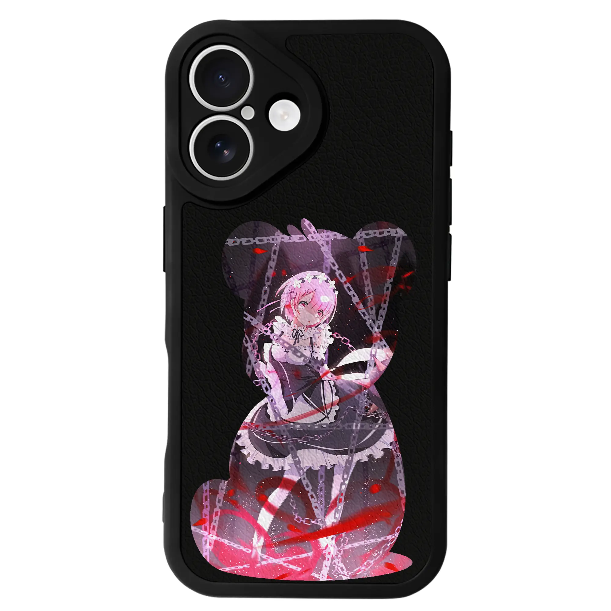 リゼロ グッズ ラム - IPhone 16シリーズ対応 ・ シリコンスマホケース ・ レザー調 ・ 高精度フィット ・ 耐衝撃 ・ ワイヤレス充電対応 ・ 精密カット